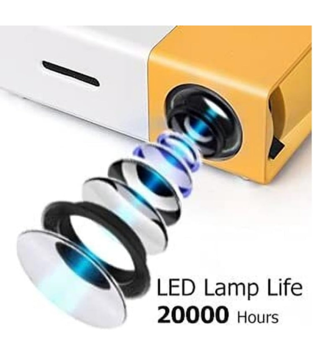 Mini Portable Projector, White and Orange Remote, HDMI